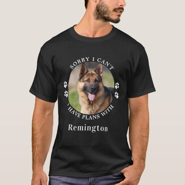Plans With My Dog Cute Personalised Pet Photo T-Shirt (Front)