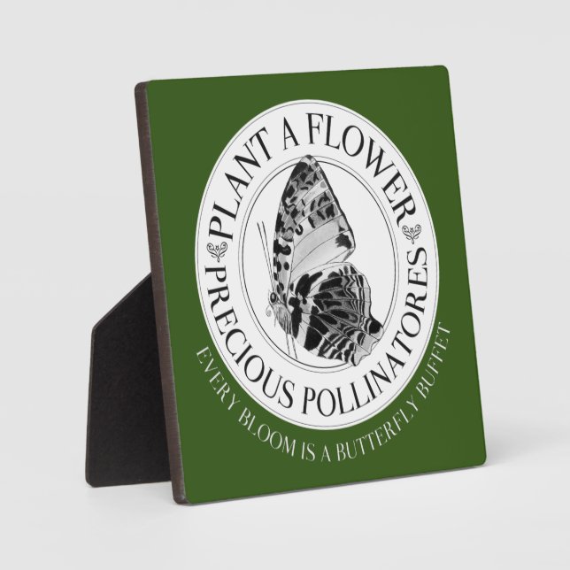Plant A Flower Tabletop Plaque with Easel (Front)