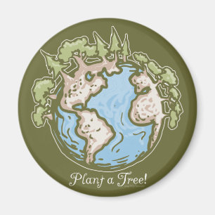 Plant a Tree Earth Day Gear Magnet