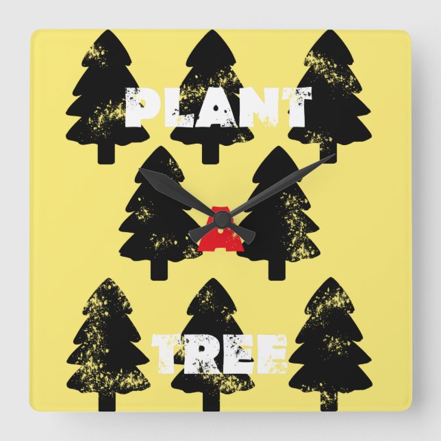 Plant A Tree Minimalistic Wall Clock (Front)