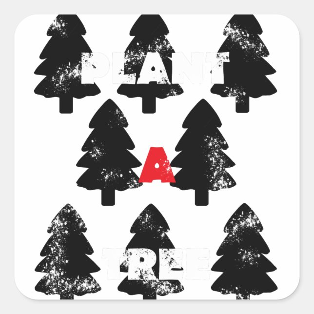 Plant A tree Pattern Square Sticker (Front)