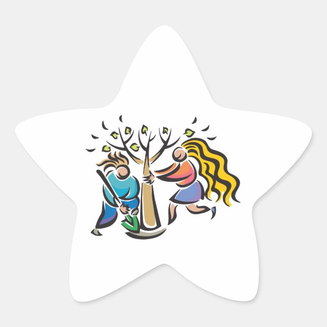 Plant A Tree Star Sticker (Front)