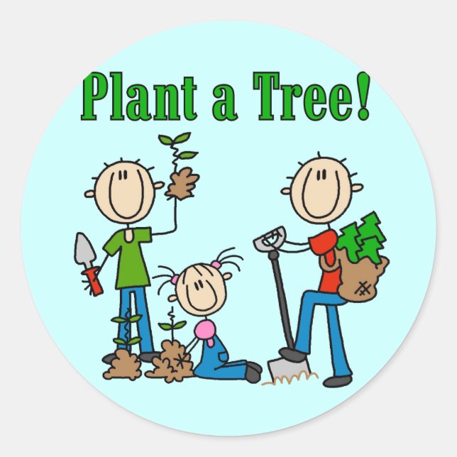 Plant a Tree T-shirts and Gifts Classic Round Sticker (Front)