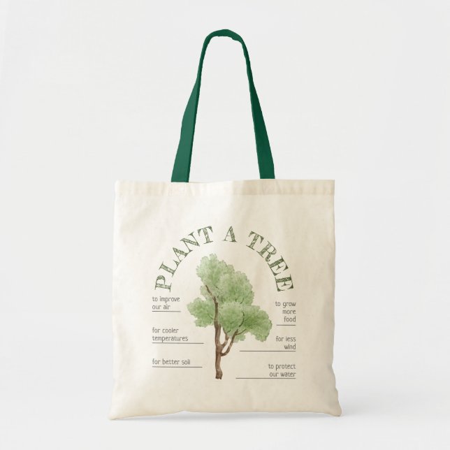 Plant A Tree: Wonderful Trees Help The Environment Tote Bag (Front)