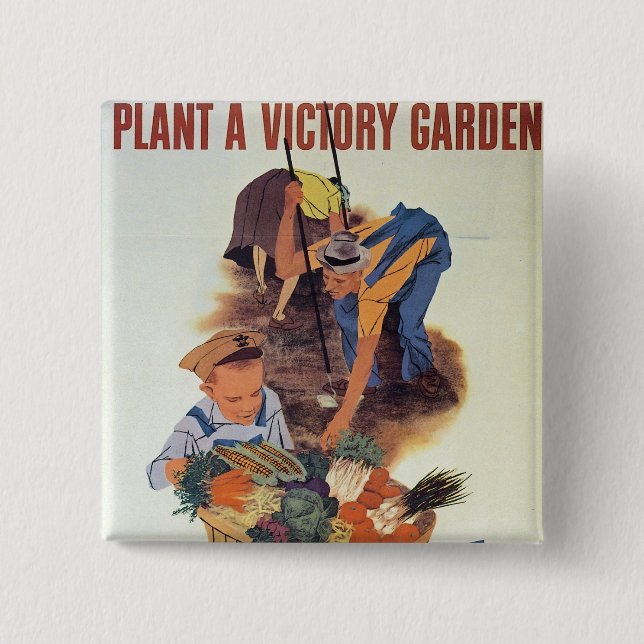 Plant a Victory Garden 15 Cm Square Badge (Front)