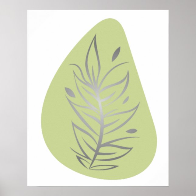Plant Abstract Line Art Poster (Front)