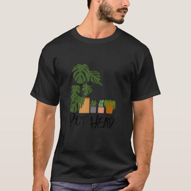 Plant  and Gardener Pot Head Succulent Cactus  4 T-Shirt (Front)