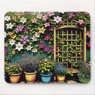Plant and Gardening Lovers Clematis Trellis Mouse Mat