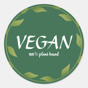 Plant Based 100% Vegan Stickers   Small Business