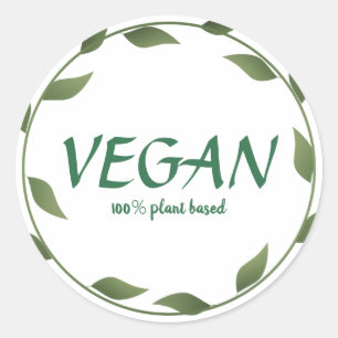 Plant Based 100% Vegan Stickers Small Business