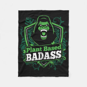 Plant Based Bad Fitness Gorilla Bodybuilding Beast Fleece Blanket