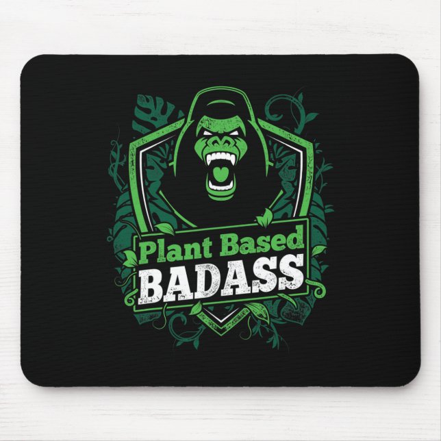 Plant Based Bad Fitness Gorilla Bodybuilding Beast Mouse Mat (Front)