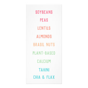Plant Based Calcium Sources Vegan Nutrition Rack Card