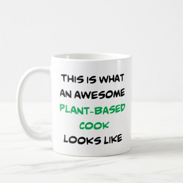 plant-based cook, awesome coffee mug (Left)