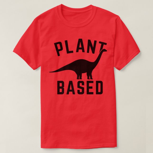 Plant Based Diet Dino Vegan Vegetarian Nature Herb T-Shirt (Design Front)