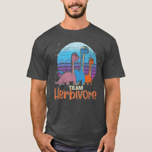 Plant Based Diet Team Herbivore Dinosaur Retro Veg T-Shirt