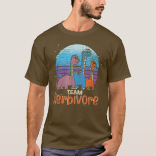 Plant Based Diet Team Herbivore Dinosaur Retro Veg T-Shirt