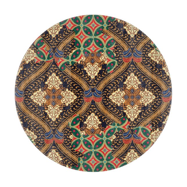 Plant-Based Indonesian Batik: Distinctive Patterns Cutting Board (Front)