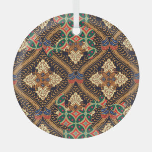 Plant-Based Indonesian Batik: Distinctive Patterns Glass Tree Decoration