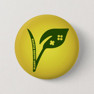 Plant-Based Player: Vegetarian Mark Game Console 6 Cm Round Badge