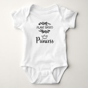 Plant based Princess vegan floral with crown Baby Bodysuit