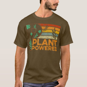 Plant Based Vegetarian Retro Men Women Plant Power T-Shirt