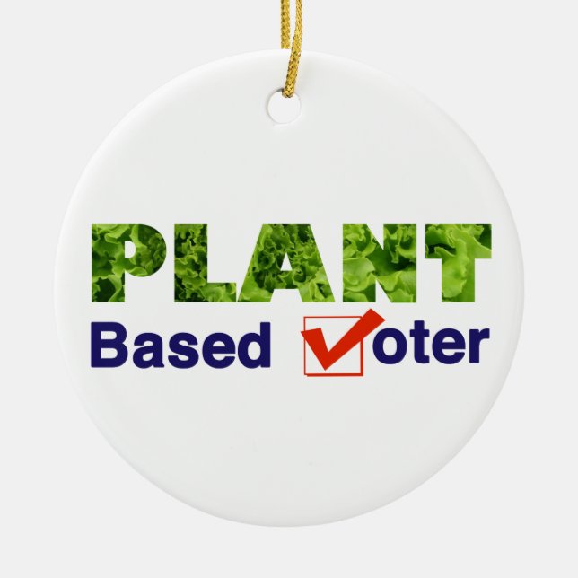 Plant Based Voter Ceramic Tree Decoration (Front)