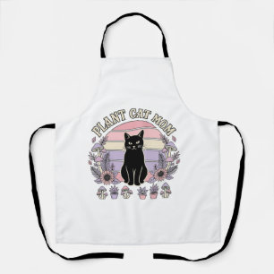 Plant Cat Mum Cat Plants Cottagecore Vintage Vecto Apron