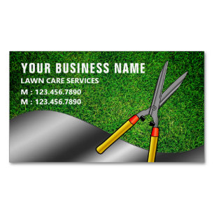 Plant Clippers Gardening Landscaping Lawn Care Magnetic Business Card