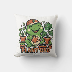 Plant Dad Frog Watering Houseplants Funny Plant Cushion