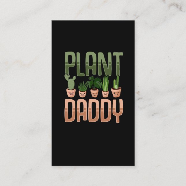 Plant Daddy Kawaii Gardening Dad Gardener Father Business Card (Front)