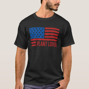 Plant Distressed Grunge American Flag USA Patrioti T-Shirt