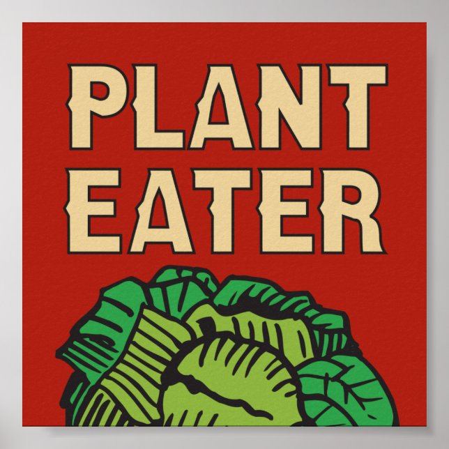 Plant Eater retro design vegetarian vegan Poster (Front)