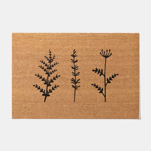 Plant Floral Simple Doormat, Basic Welcome Mat (Front)