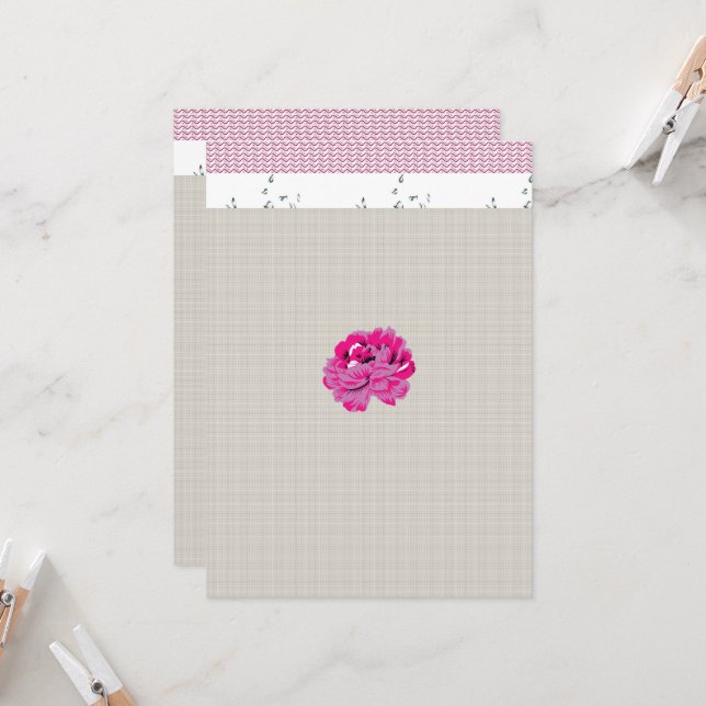 plant, flower, petal, pink, magenta, font, pattern invitation (Front/Back In Situ)