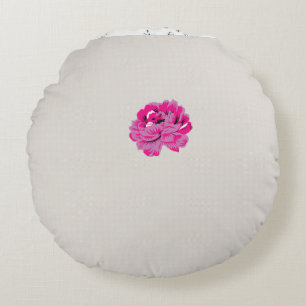 plant, flower, petal, pink, magenta, font, pattern round cushion