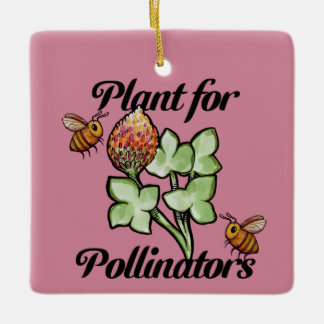 Plant for Pollinators Bee Ceramic Ornament