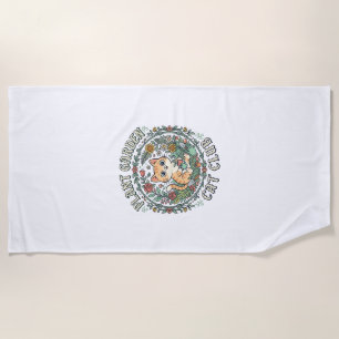 Plant Garden Cat Funny Cat Lover Design - Plant Ga Beach Towel
