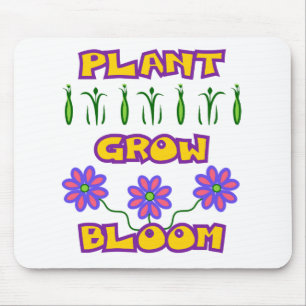Plant Grow Bloom Quote Pink Flowers Yellow Text Mouse Mat