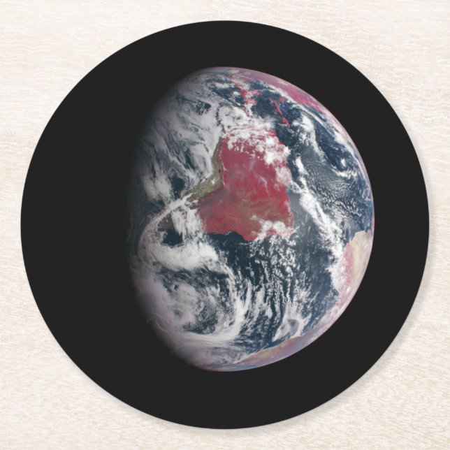 Plant Growth On Planet Earth. Round Paper Coaster (Front)