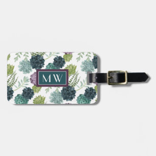 Plant Happiness Collection Succulent Pattern Luggage Tag