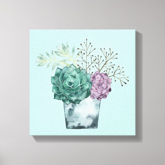 Plant Happiness Collection | Succulents Canvas Print (Front)