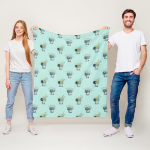 Plant Happiness Collection   Succulents Fleece Blanket