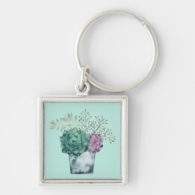 Plant Happiness Collection | Succulents Key Ring (Front)
