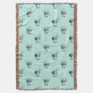 Plant Happiness Collection   Succulents Throw Blanket
