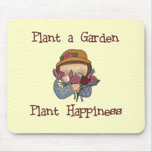 Plant Happiness Gardening Tshirts and Gifts Mouse Mat