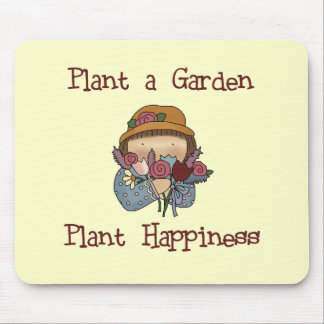 Plant Happiness Gardening Tshirts and Gifts Mouse Mat
