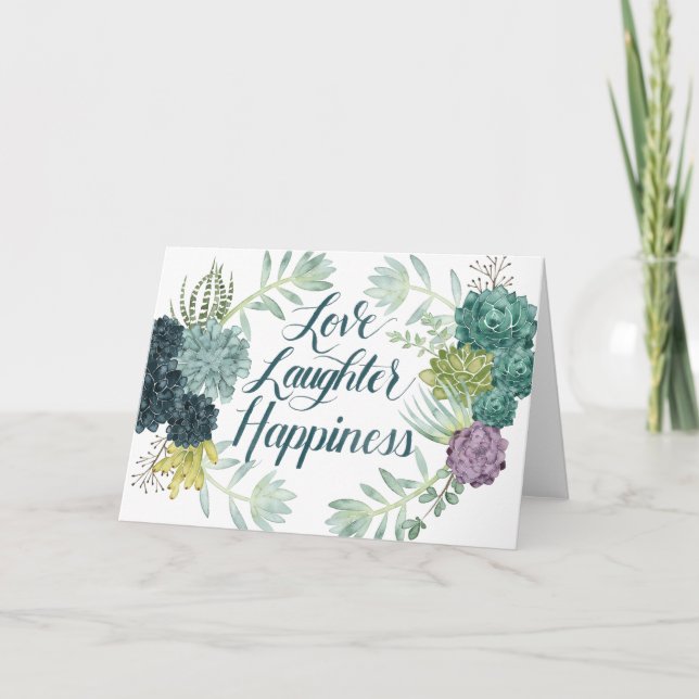 Plant Happiness | Love Laughter Happiness Card (Front)