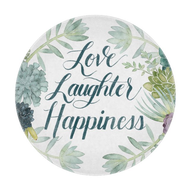 Plant Happiness | Love Laughter Happiness Cutting Board (Front)