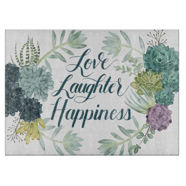 Plant Happiness | Love Laughter Happiness Cutting Board (Front)